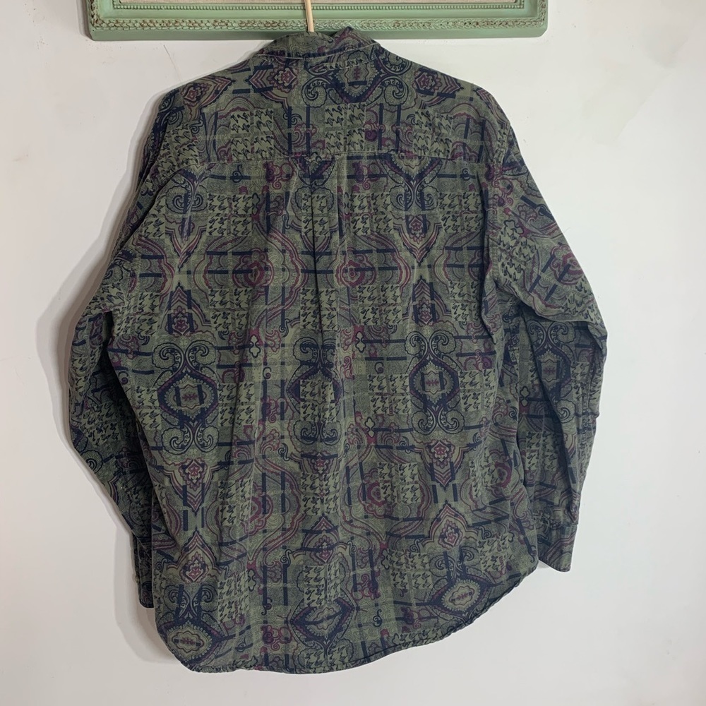 Trader Bay Button Front Mix Print Regal Long Slee… - image 7